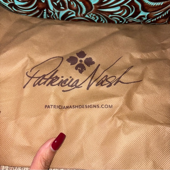 Patricia Nash Floral Embossed Shoulder Bag - Brown and Turquoise - Picture 9 of 9